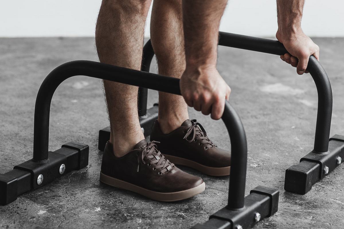 Nobull Leather Men's Trainers Brown | Australia (SE2814)
